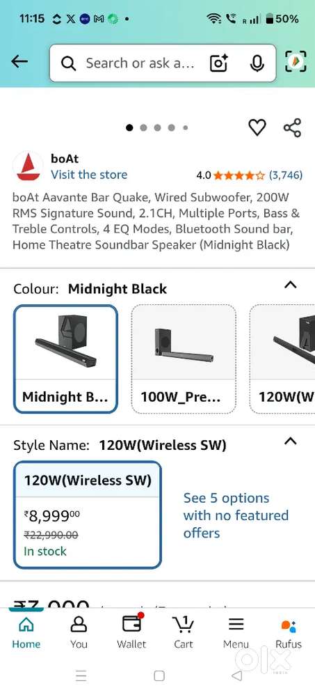 Brand New boAt Aavante Bar Quake Soundbar Sealed Pack  Midnight Black