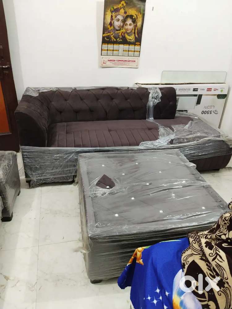 7 seater sofa set with glass table