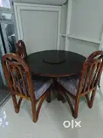 Teakwood round dining table 4 chairs