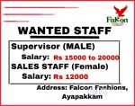Staff for readymade showroom