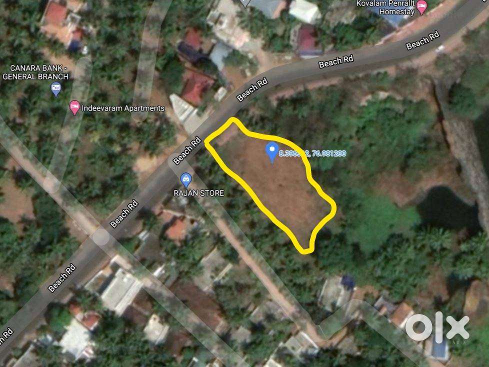 Premium Property: 53 Cents on Kovalam Main Road With Large Frontage