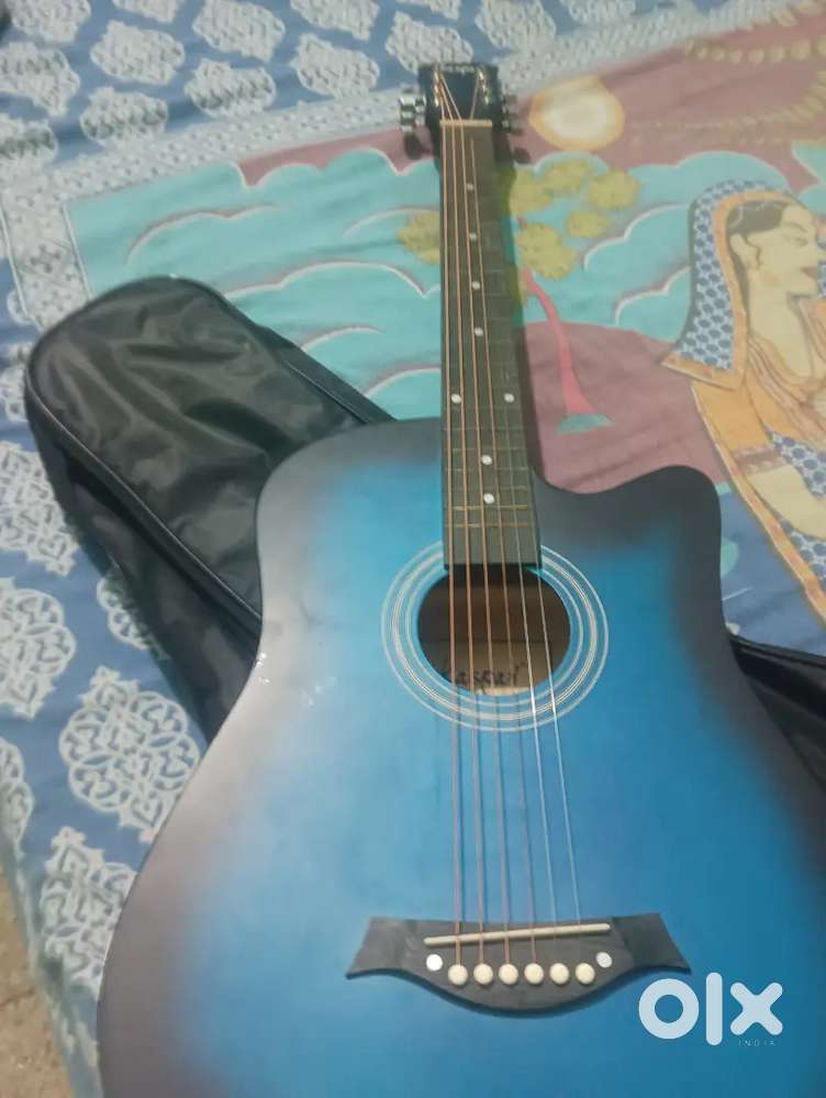 Blue professional guitar