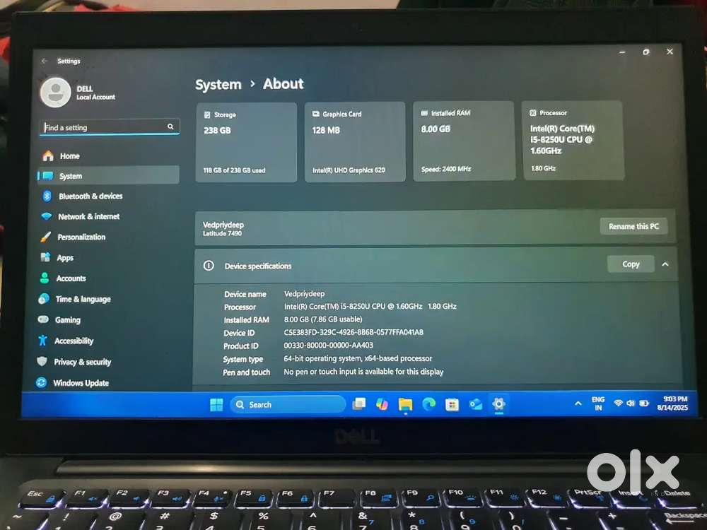 Dell Latitude 7490 Business Series CoreI5 - 8th