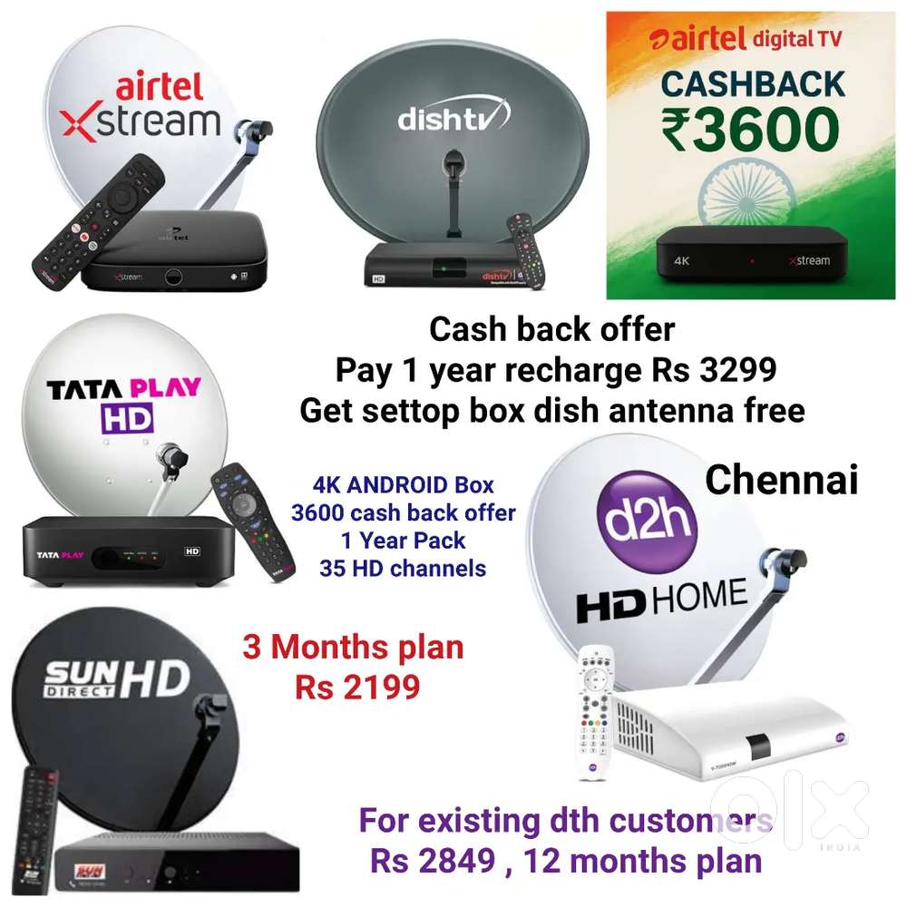 AIRTEL DTH ! TATÀ ! SUNDIRECT ! PLÀY ! DISHTV ! VIDEOCON D2H ! LED TV