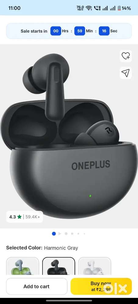 One plus buds nord 3 - only earphones...no charging case