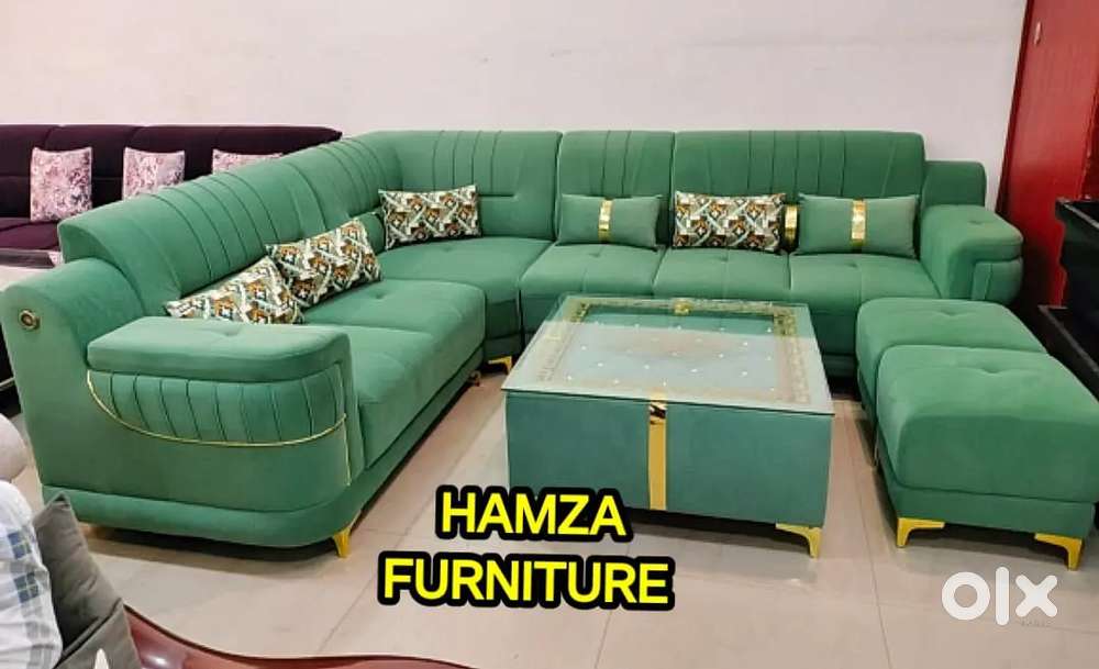 HAMZA FURNITURE New look l shape sofa set Bajaj finance available