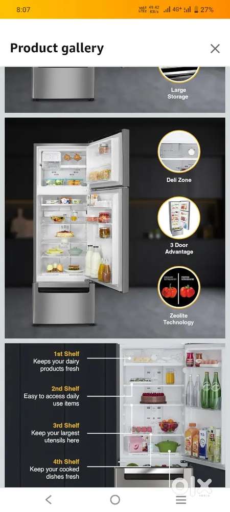 Whirlpool fridge 1 year old, good condition, with invoice