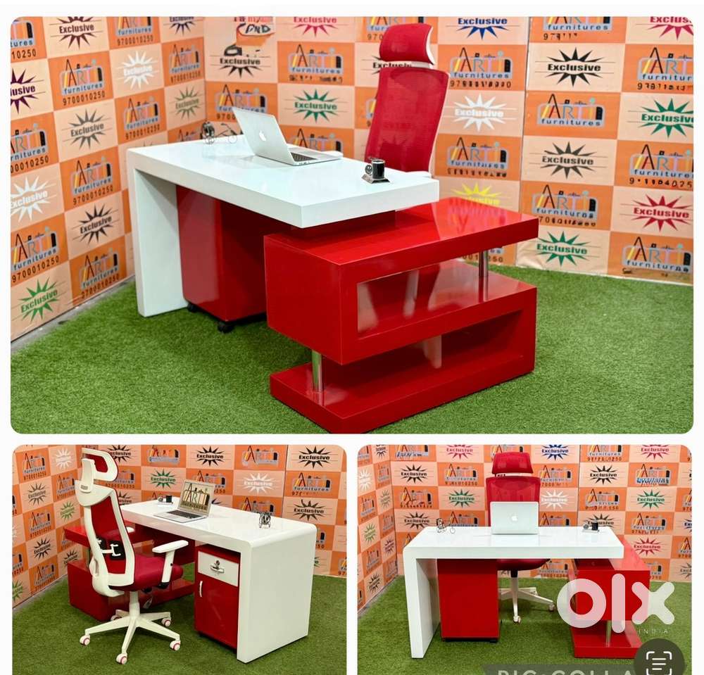 S shaped exclusive designed office tables study tables chairs
