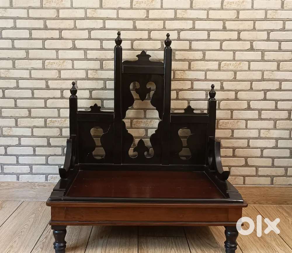 Antique Puja Chowki - cum - low throne