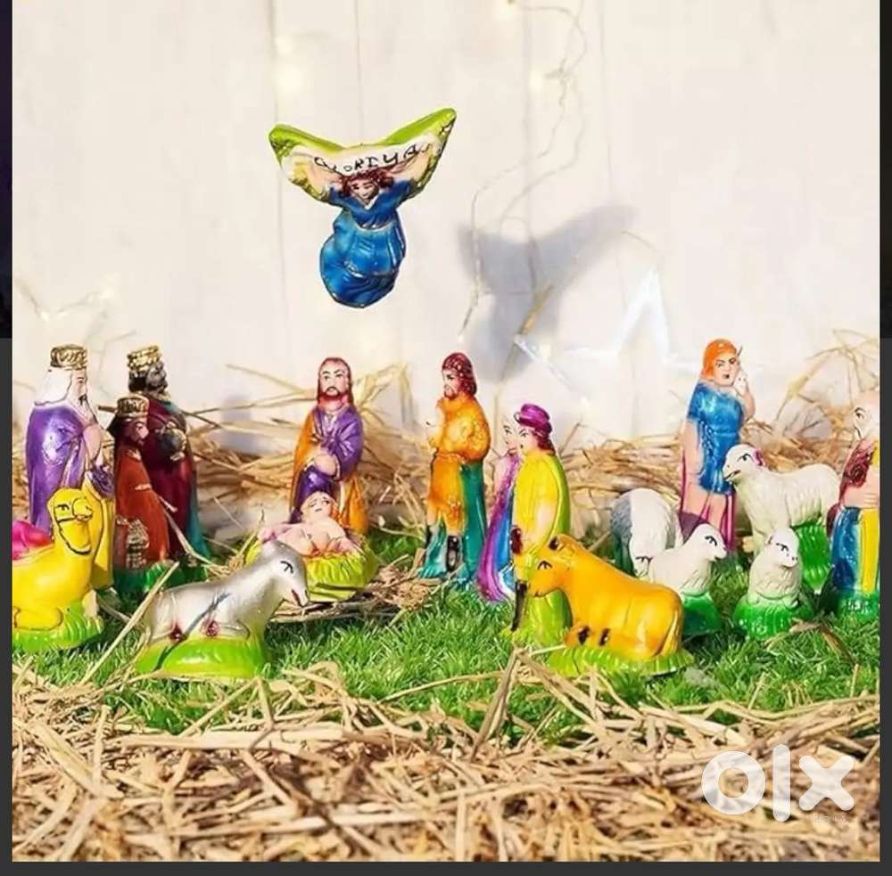 Christmas tree, cradle doll set , led lights( 3 sets