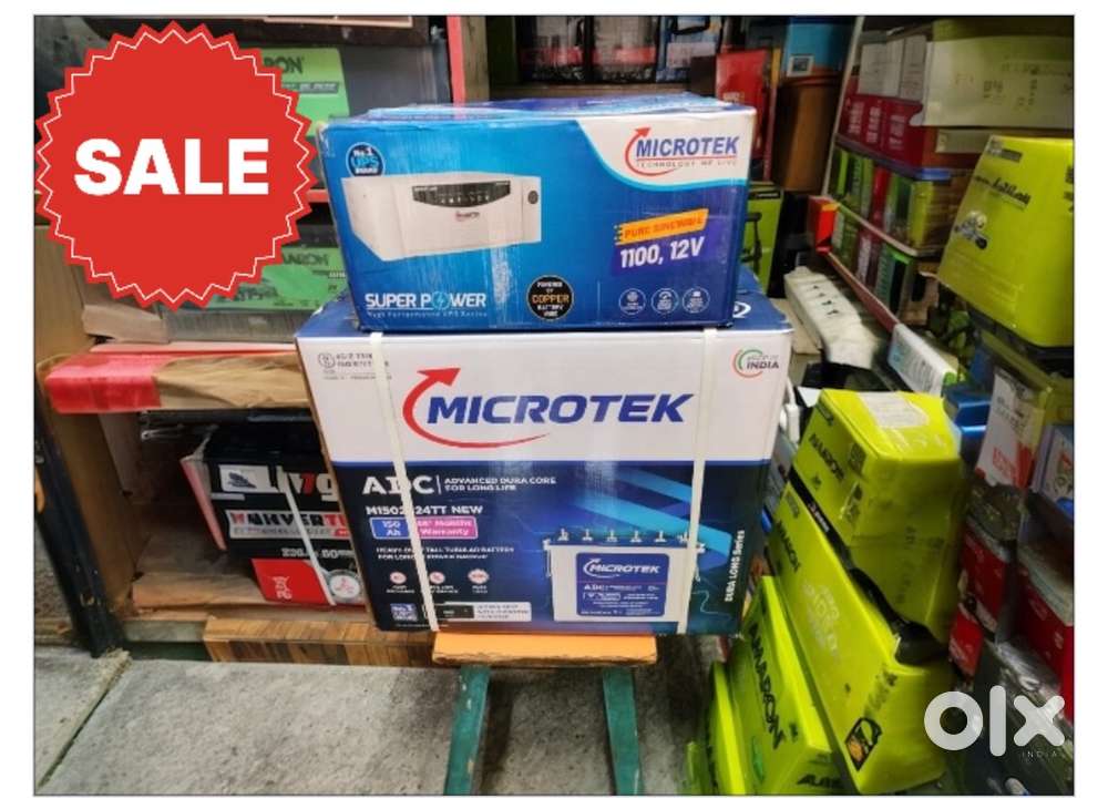 1100va microtek inverter 150ah microtek tall tubular battery