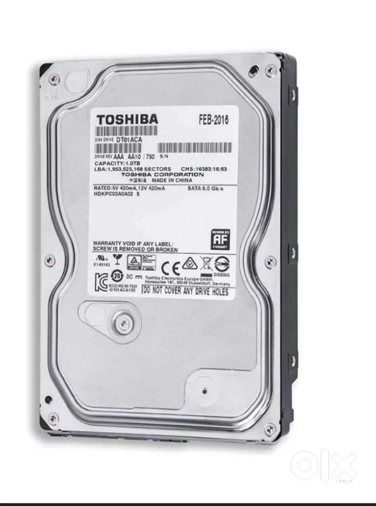 Laptop Hard Disk (HDD) 1 TB – 100% Working  Good Condition  Toshiba