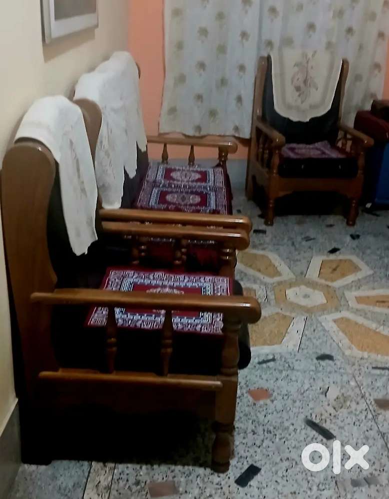 Wooden sofa in new condition