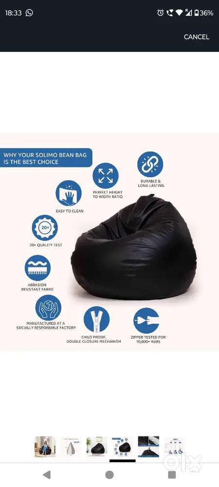 Bean Bag filled with 5kg beans