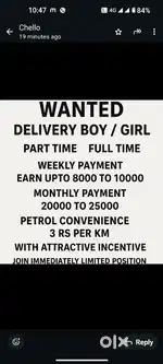 Last mile Delivery Job in Bangalore