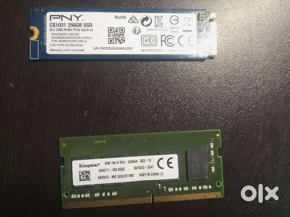 Ram + SSD + charger.+ Display+ dell battery