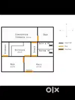 1 bhk Terrace flat 627 sqft carpet