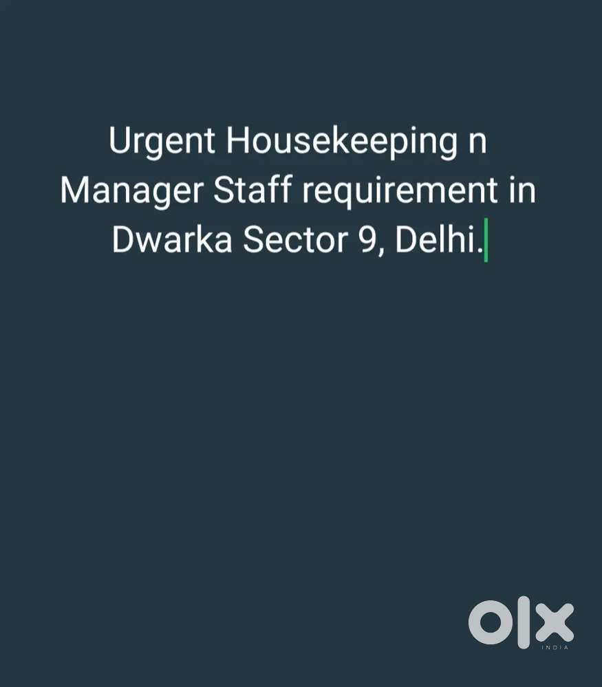Urgent Housekeeping n Manager Required for Hotel in Delhi