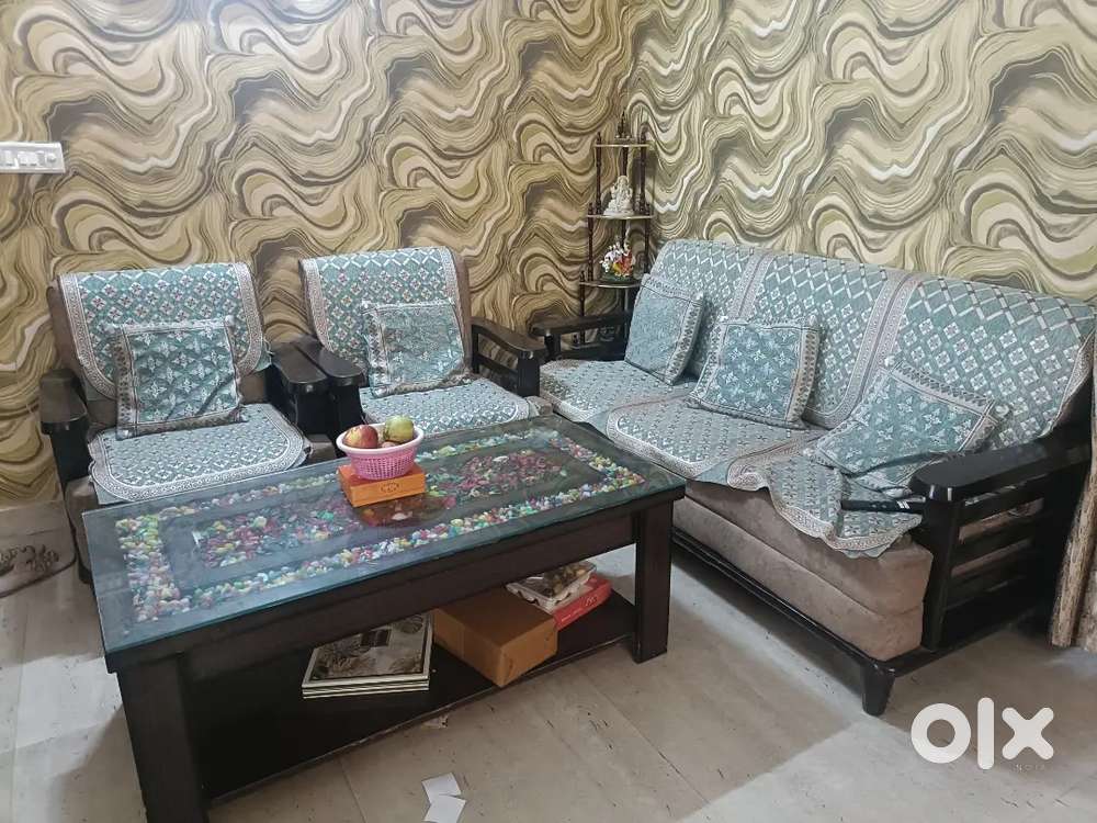 5 Seater Sofa Set and 1 Double bed