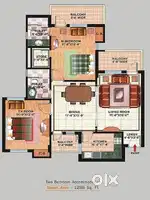 2BHK Park Facing Apartment for Rent in Jaipuria Sunrise Greens