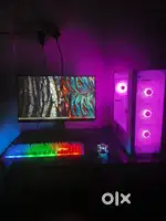 Gaming cpu with rgb gaming mouse and gaming keyboard