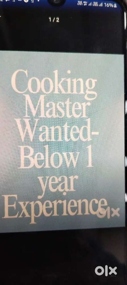 Cooking Master Wanted in Trichy