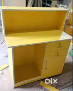 Yellow colour cash counter table brand new