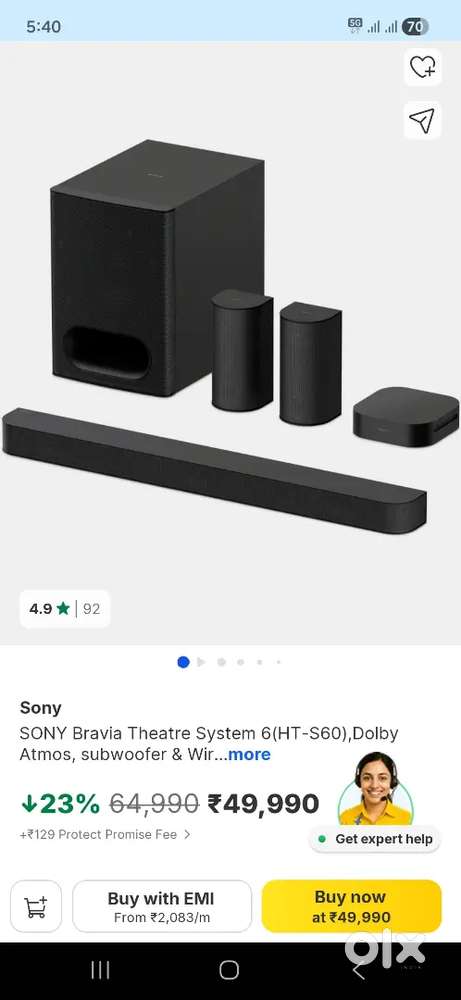 Sony home theater bravia 6