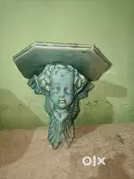 Antique Winged Angel Cherub Face Sconce