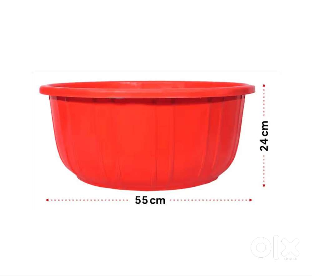 Kuber Industries Plastic Multipurpose Bath Tub (40L, Red)