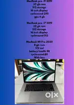 MacBook m1pro m2 air i7 i9 this type Laptop are available