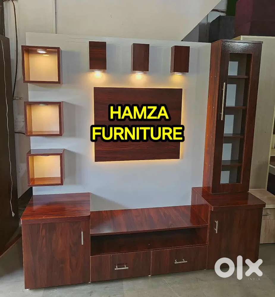 HAMZA FURNITURE NEW DESIGNER PARTICLE BOARD WOOD TV UNIT CABINET 6BY6