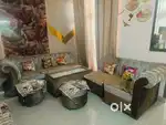 Selling my 7 seater sofa set with centre table, cushion and sofa cover