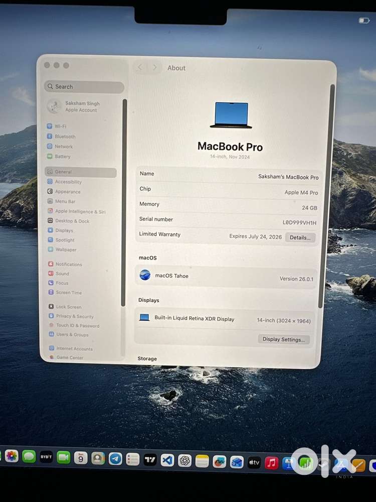 Macbook Pro 14 inch, Nov 2024