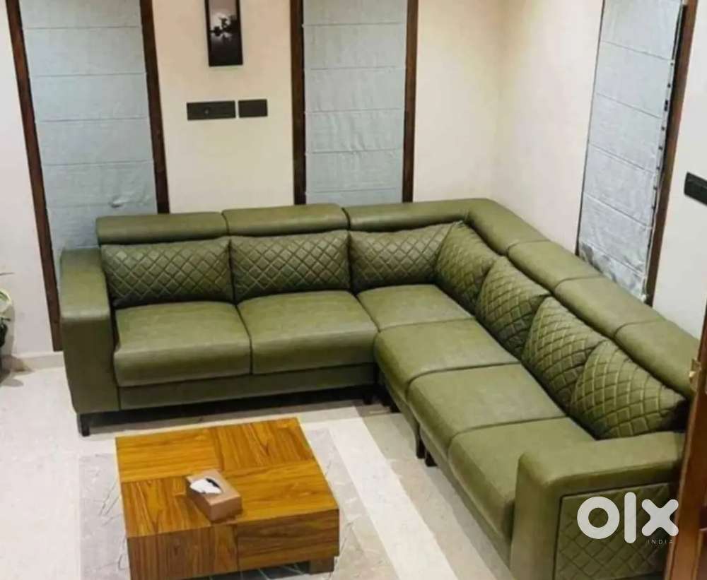 L  shape sofa set with comfortable headrest and beautiful colour