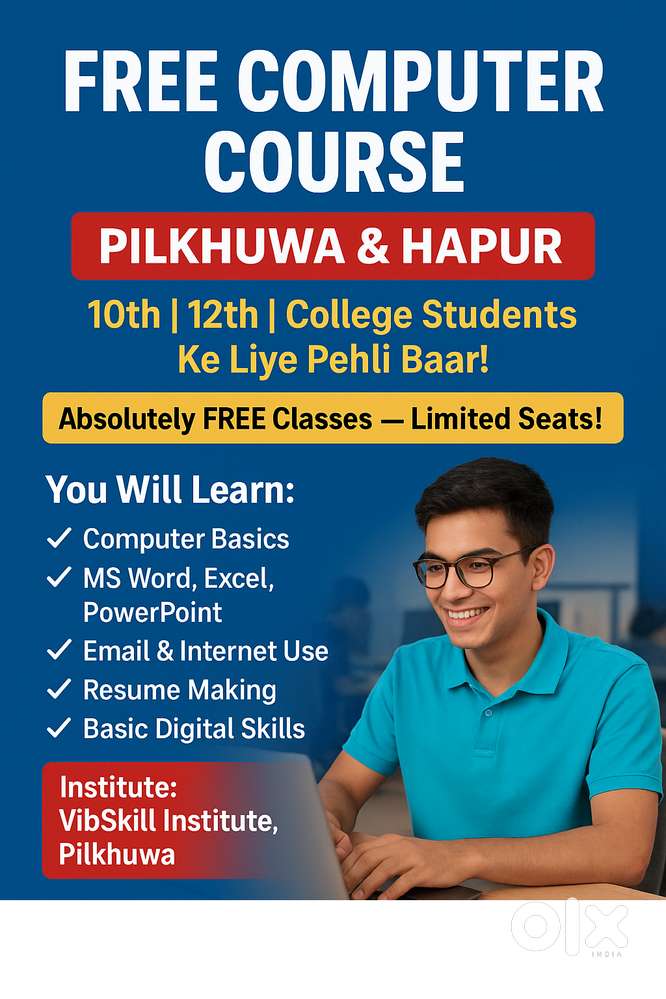 Free Computer Class for Students  Pilkhuwa & Hapur  Limited Seats