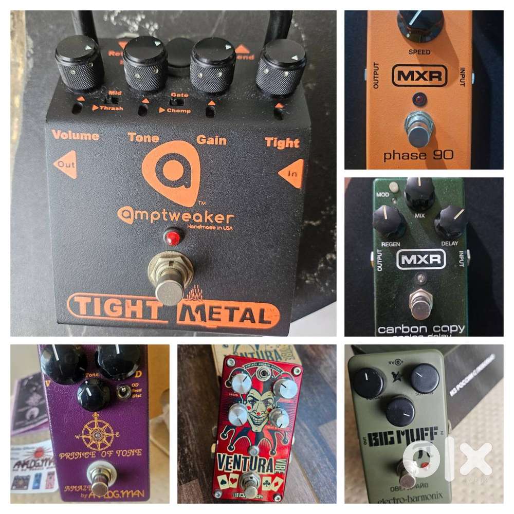 Electric Guitar Pedal Processor Harmonizer. Overdrive Fuzz Delay