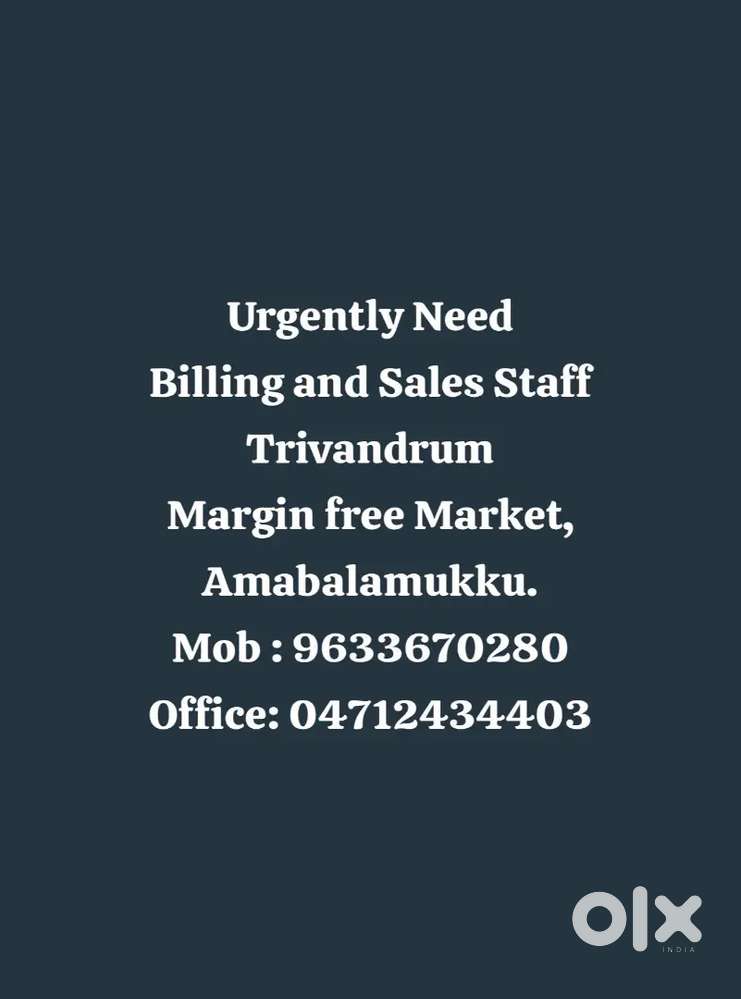 Billing staff cum salesman
