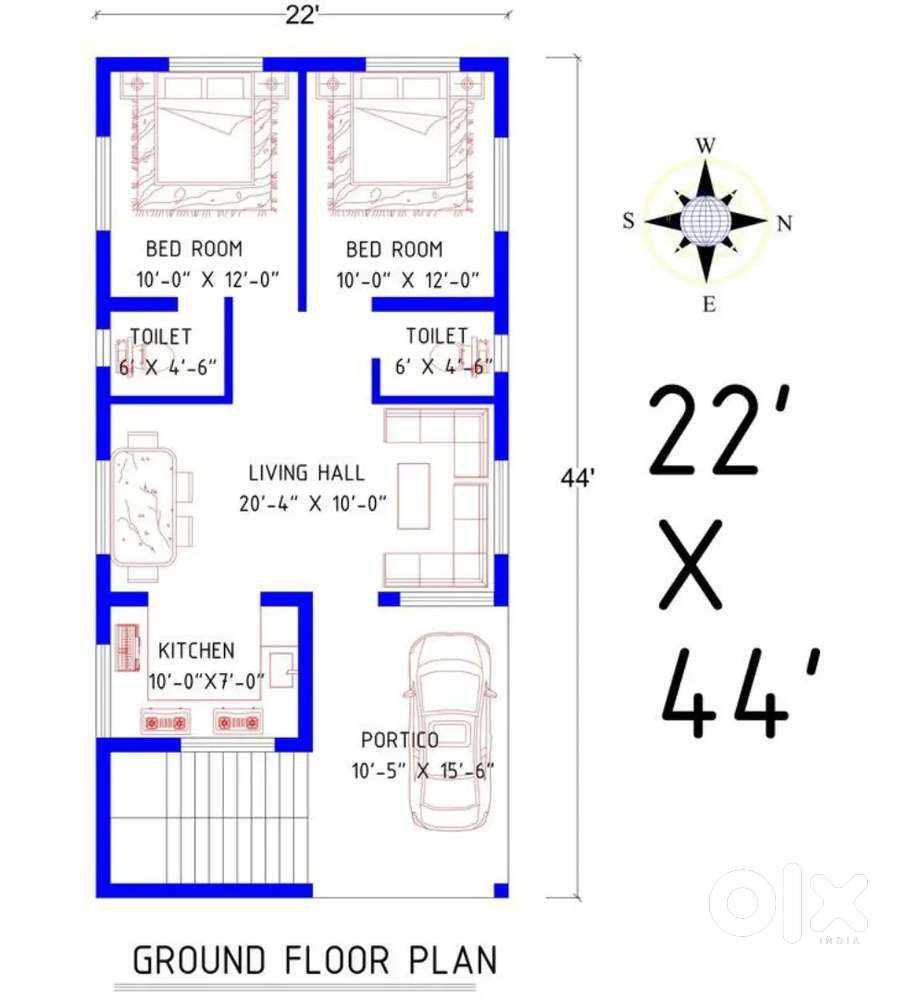 22 by 44 ka plot , 107.5 gaj, kamiri road, dev nagar , near sector 16