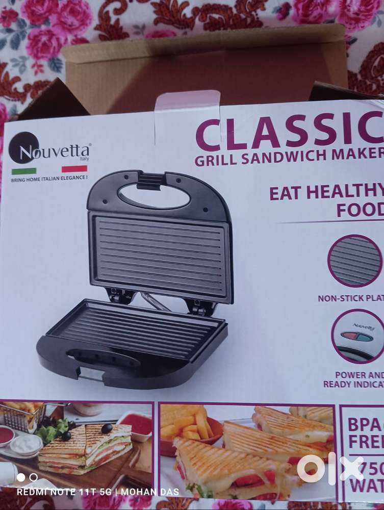 Nouvetta Classic Grill Sandwich Maker  750W  Brand New Box Pack  No