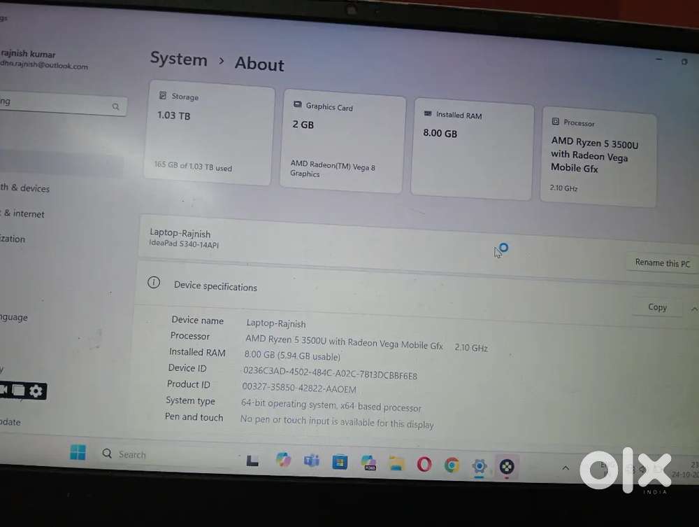 Lenovo IdeaPad t3 ryzen5 and 1terabyte storage