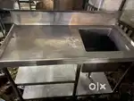 Used restaurant commercial kitchen equipment ss sink sink with table