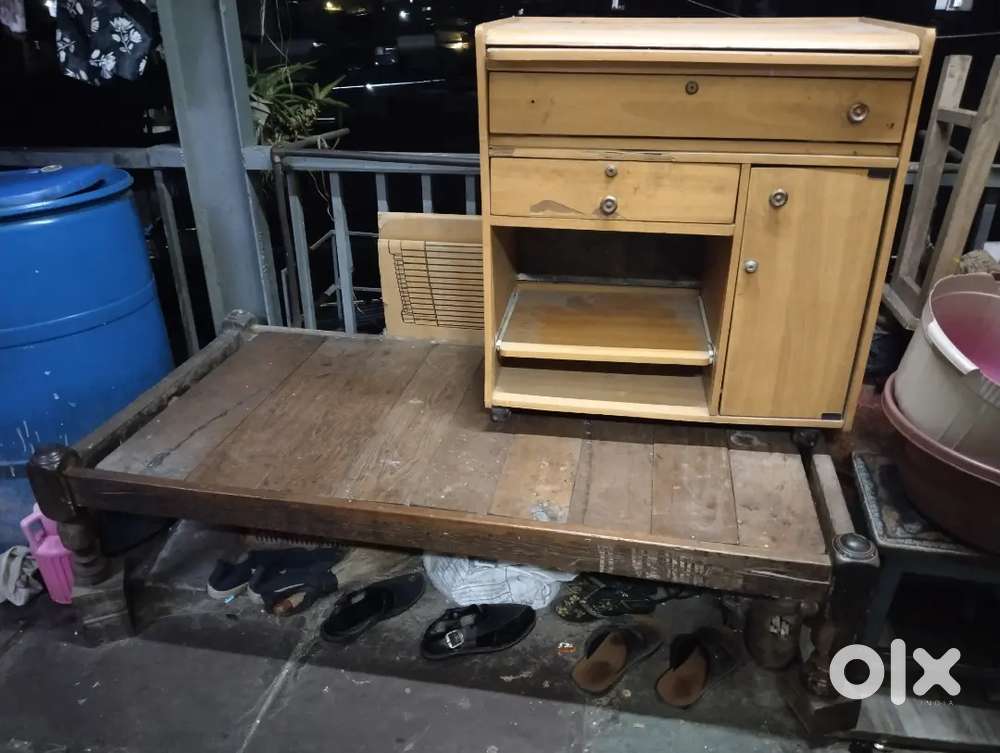 Takhat (bed) of wood and Computer table
