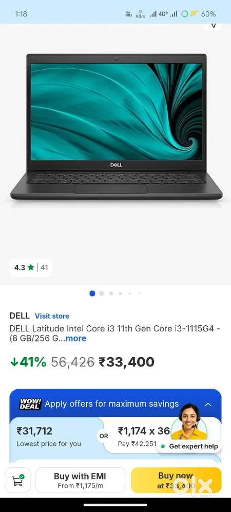 Dell laptop 8 gb ram  512 gb SSD