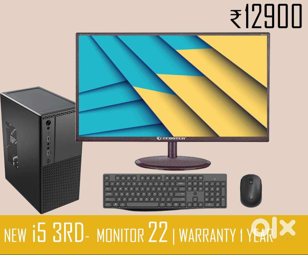 COMPUTER cpu - i5 3rd gen  22inch monitor  graphics 2gb  8gb ram