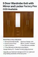5 Door Wardrobe 6x6 with Mirror and Locker Factory Price COD Available