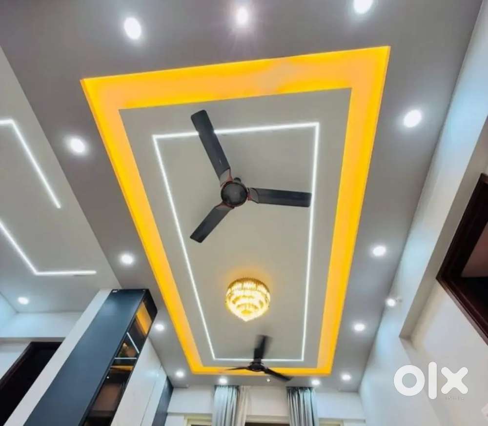 GYPSUM CEILING WORK PARTITION INTERIOR FALSE CEILING ALUMINIUM KITCHEN