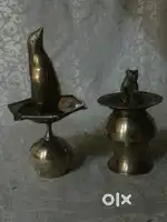 Antique pure brass solid heavy diyas 21/16 & 18/15 cm
