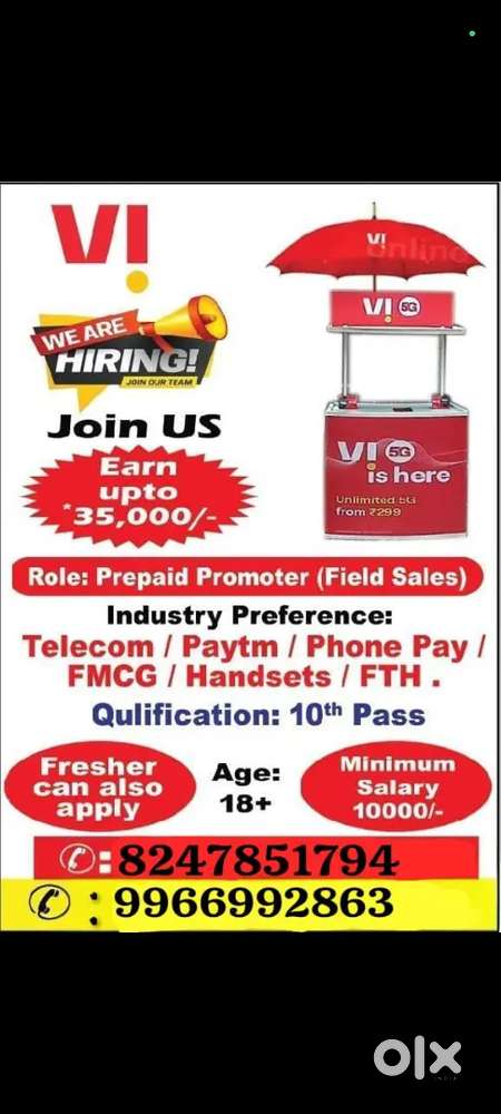 Wanted promotors Vi (Vodafone Idea)