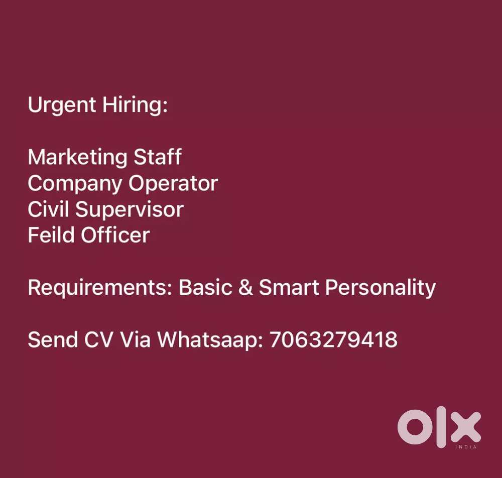 Urgent requirement